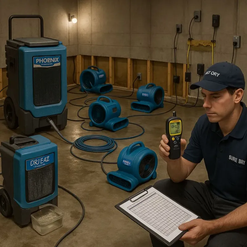 Structural Drying and Dehumidification process in Floresville, TX